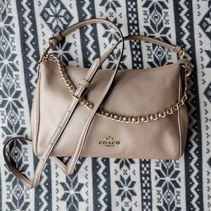 Coach Carrie Crossbody Metalic Gold Handbag F22207 Authentic